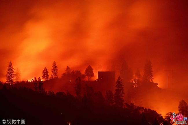 Des flammes se sont propagées rapidement le 10 novembre près de Big Bend, en Californie. L’incendie, l’un des plus meurtriers de l’histoire de la Californie, a fait 25 morts.