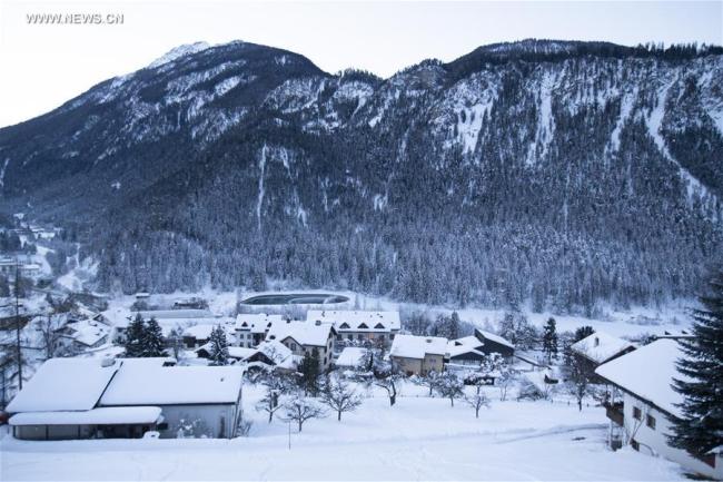 Le paysage matinal du village de Filisur près de Davos, en Suisse, le 20 janvier 2019. La conférence annuelle du Forum économique mondial se tiendra du 22 au 25 janvier à Davos. (Photo : Xu Jinquan)