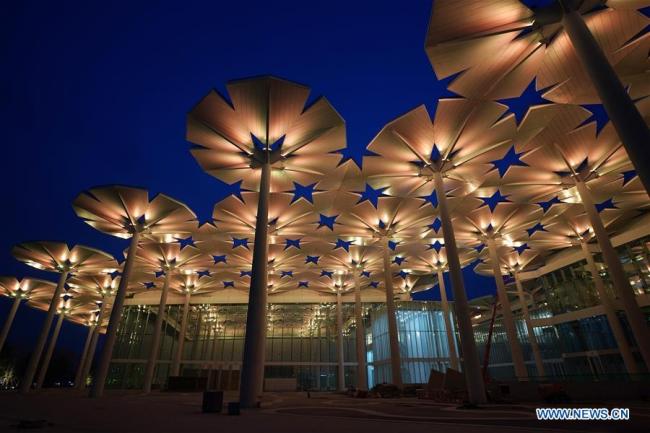 En photos : le site de l'Exposition horticole internationale 2019 de Beijing vu de nuit