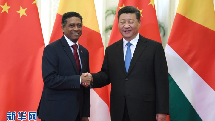 Xi Jinping encontra-se com presidente das Seicheles
