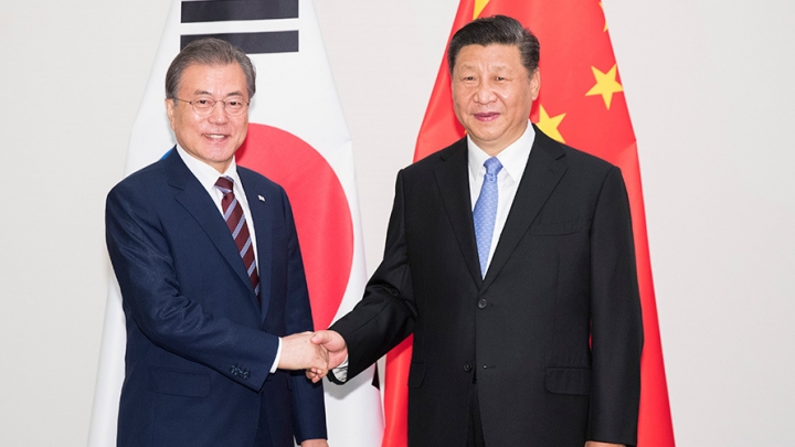 Xi Jinping se encontra com o presidente da Coréia do Sul em Osaka