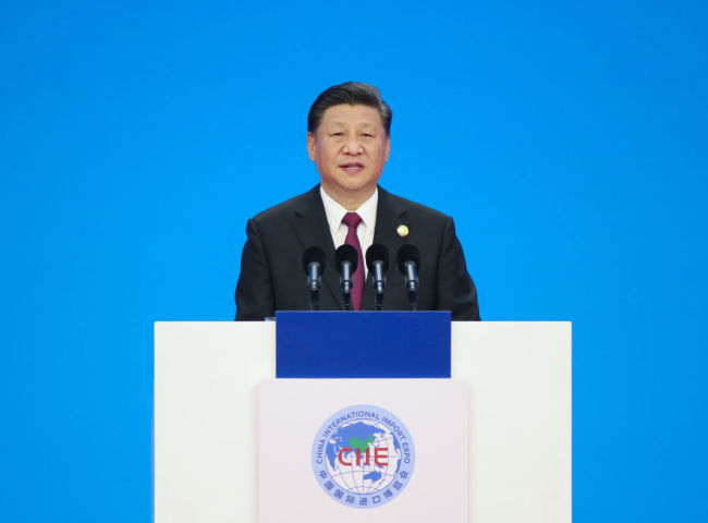 5 ноября 2018 года в Шанхае Си Цзиньпин принял участие в открытии 1-й Китайской международной импортной выставки и выступил с программной речью