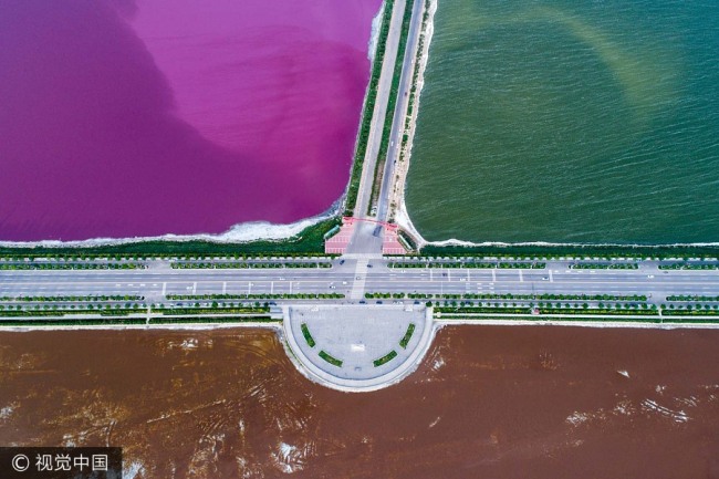 چین کے علاقے صوبہ شانشی میں نمک کی ایک جھیل