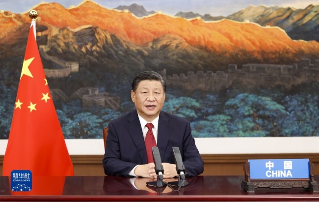 Presidenti kinez Xi Jinping mban fjalimin në Asamblenë e Përgjithshme të OKB-së(Foto:Xinhua)