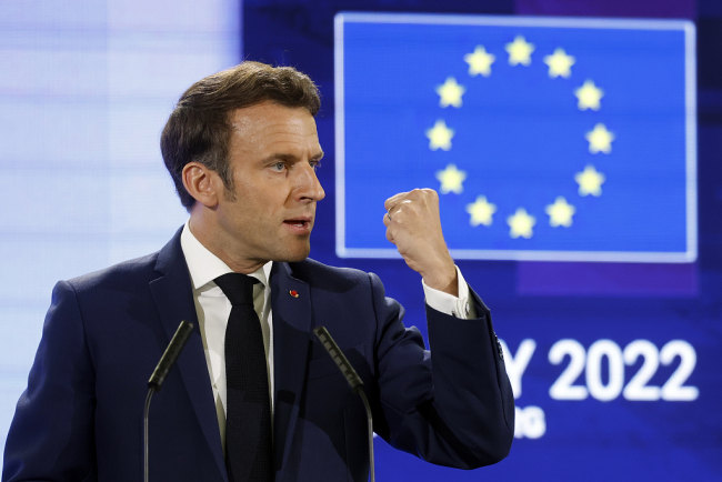 Më 9 maj, presidenti franecz Emmanuel Macron mbajti një fjalim në Parlamentin Evropian, duke bërë thirrje për "krijimin e një bashkimi politik evropian"/foto nga "People Vision"