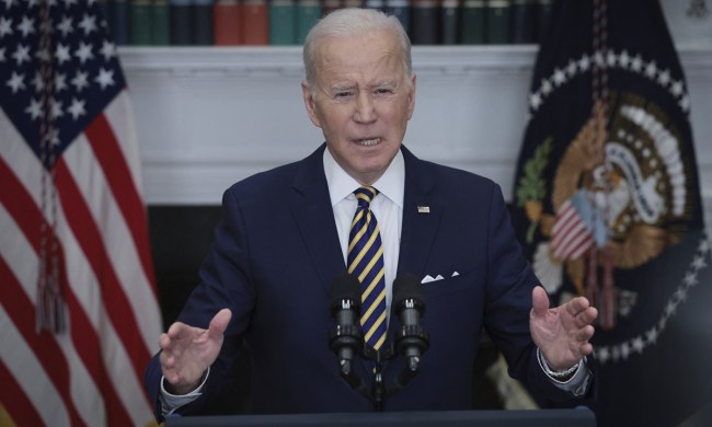 Americký prezident Joe Biden oznamuje úplný zákaz dovozů ruské ropy a energetických produktů, 8. března 2022. Photo: AFP