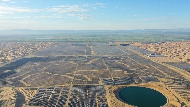 Fotonaponska elektrana u pustinji u Unutrašnjoj Mongoliji