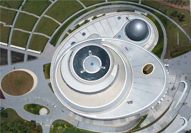 Μια ματιά από ψηλά στο νέο Μουσείο Αστρονομίας της Σαγκάης στις 18 Ιουλίου 2021. (φωτογραφία / IC)