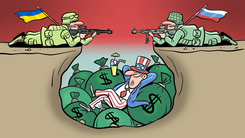 آمریکا در پشت پرده مناقشه روسیه-اوکراین پول پارو می‌کند