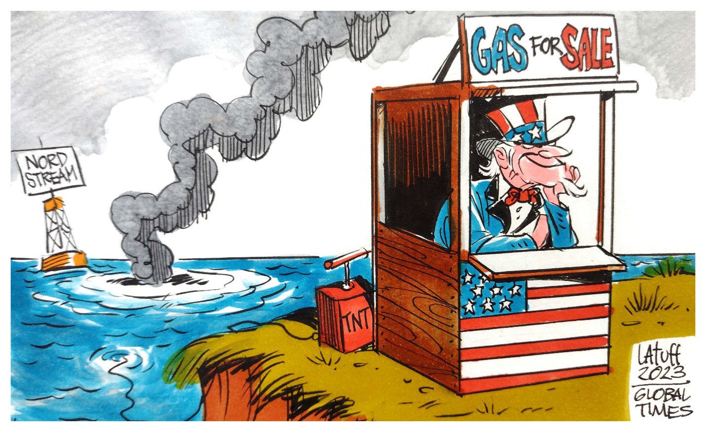کاریکاتور| سود هنگفتی که آمریکا از تخریب نورد استریم به جیب زدا