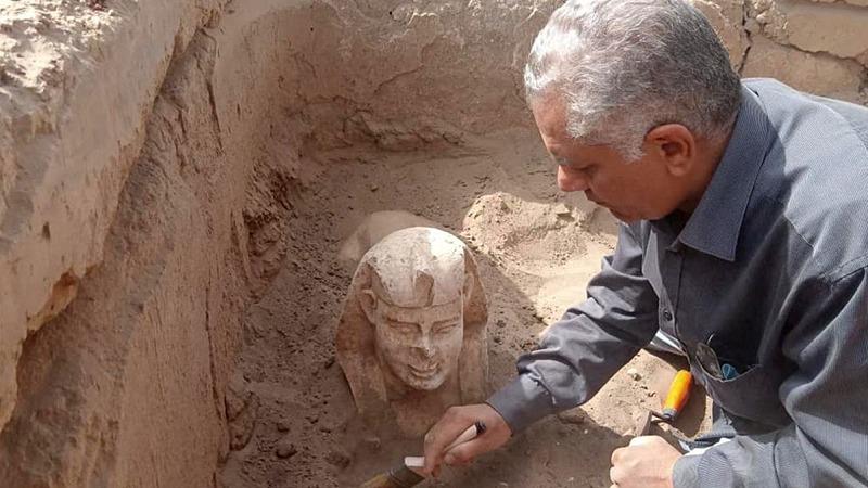 کشف مجسمه ابوالهول در مصر