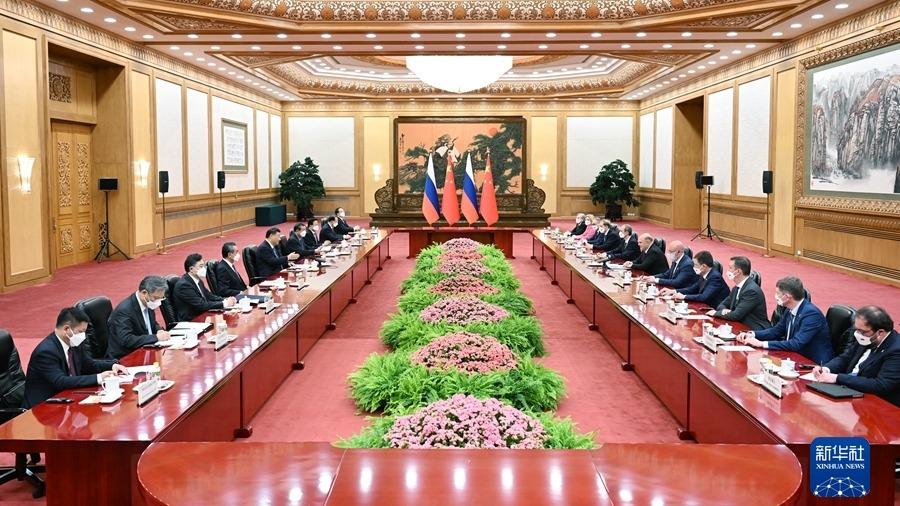 دیدار رییس جمهور چین با نخست وزیر روسیها