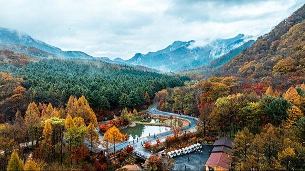 Pemandangan Musim Gugur Berwarna-warni di Geopark Laobiangou