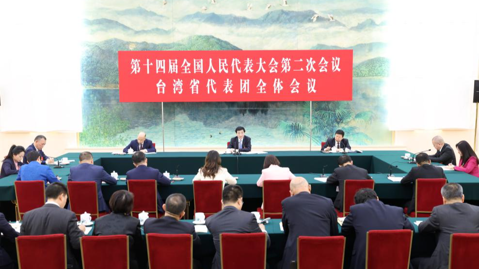 Ο Γουάνγκ Χουνίνγκ, μέλος της Μόνιμης Επιτροπής του Πολιτικού Γραφείου της Κεντρικής Επιτροπής του Κομμουνιστικού Κόμματος της Κίνας και πρόεδρος της Εθνικής Επιτροπής της Κινεζικής Λαϊκής Πολιτικής Συμβουλευτικής Διάσκεψης, συμμετέχει στη συζήτηση με εκπροσώπους από την αντιπροσωπεία της Ταϊβάν στη δεύτερη σύνοδο του 14ου Εθνικού Λαϊκού Συνεδρίου στο Πεκίνο, πρωτεύουσα της Κίνας, 7 Μαρτίου 2024. (φωτογραφία/Xinhua)
