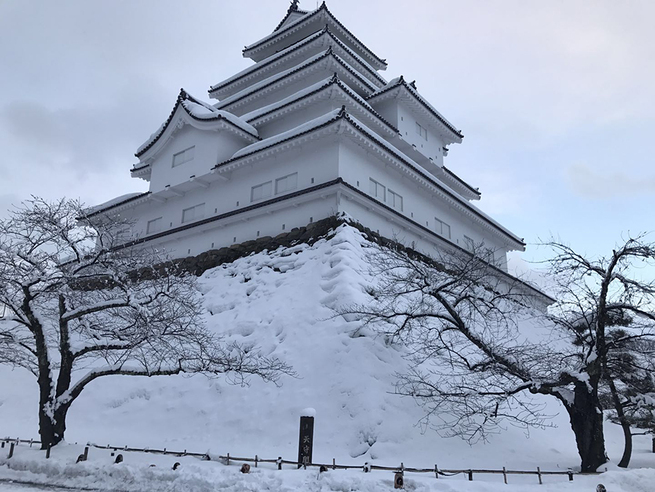 图片默认标题_fororder_３鶴ヶ城の雪景色