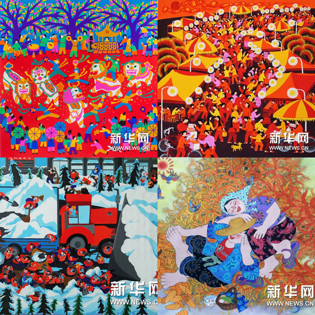「中国の精神・中国の夢」農民画作品展開催＝北京