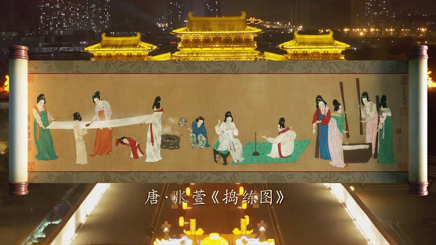 唐代の名画「搗練図」に描かれている情景を洛陽市で再現_fororder_FOREIGN202104291100000345719662208