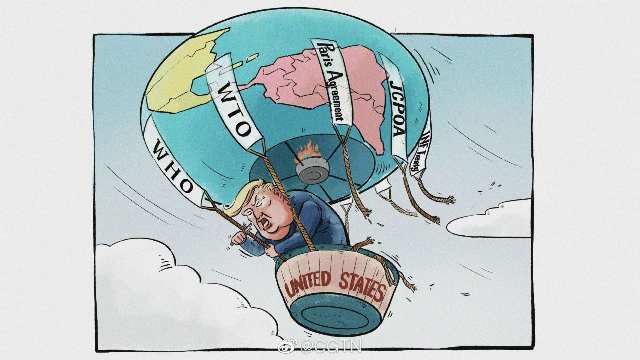 Cgtnがトランプ氏の風刺画を掲載 中国国際放送局